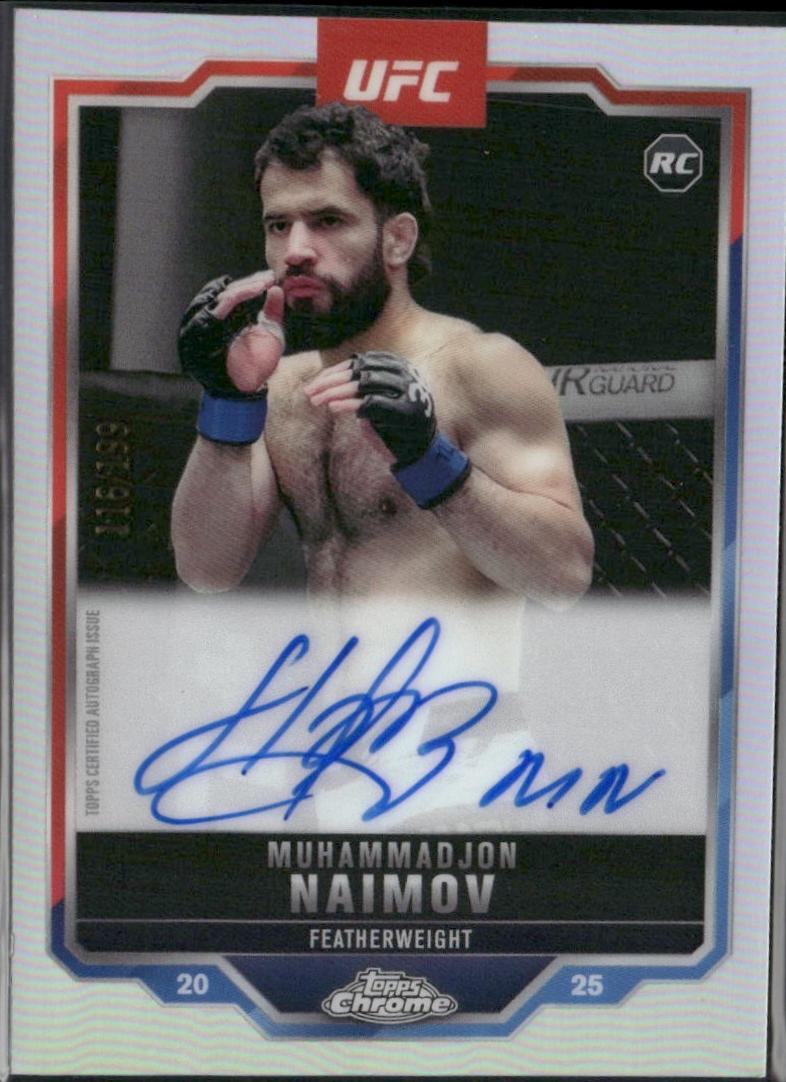 Muhammadjon Naimov 2025 Topps Chrome UFC Chrome Rookie Autographs #CRA-MN Refractor