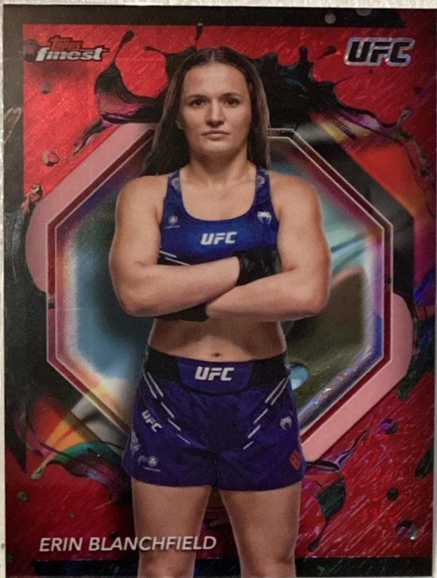 Erin Blanchfield 2024 Topps Finest UFC Base Rare #205 Red Shimmer Refractor