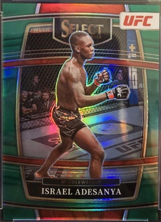 Israel Adesanya 2022 Panini Select UFC Concourse #25 Green