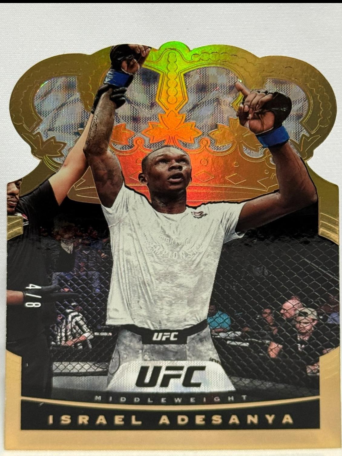 Israel Adesanya 2021 Panini Chronicles UFC Base Crown Royale #12 Gold