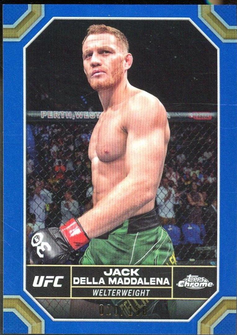 Jack Della Maddalena 2024 Topps Chrome UFC Base #82 Blue Refractor