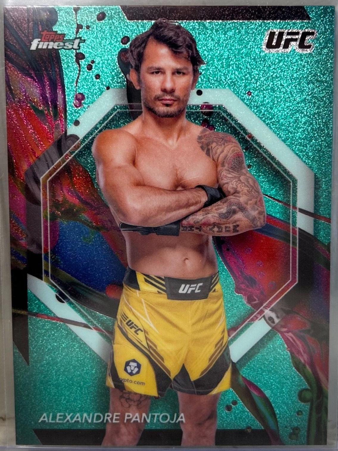 Alexandre Pantoja 2024 Topps Finest UFC Base Common #28 Aqua Glitter Refractor