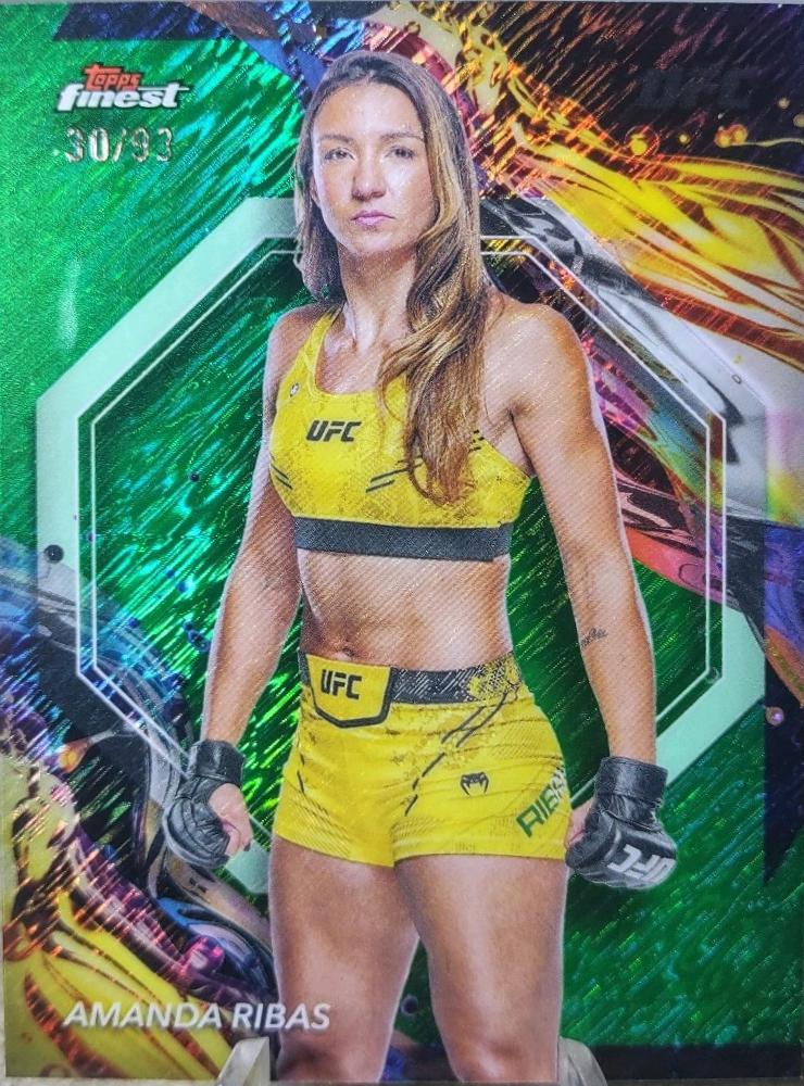 Amanda Ribas 2024 Topps Finest UFC Base Uncommon #144 Green Shimmer Refractor