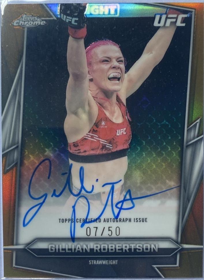 Gillian Robertson 2026 Topps Chrome UFC Base Autographs #BAV-GR Gold Refractor