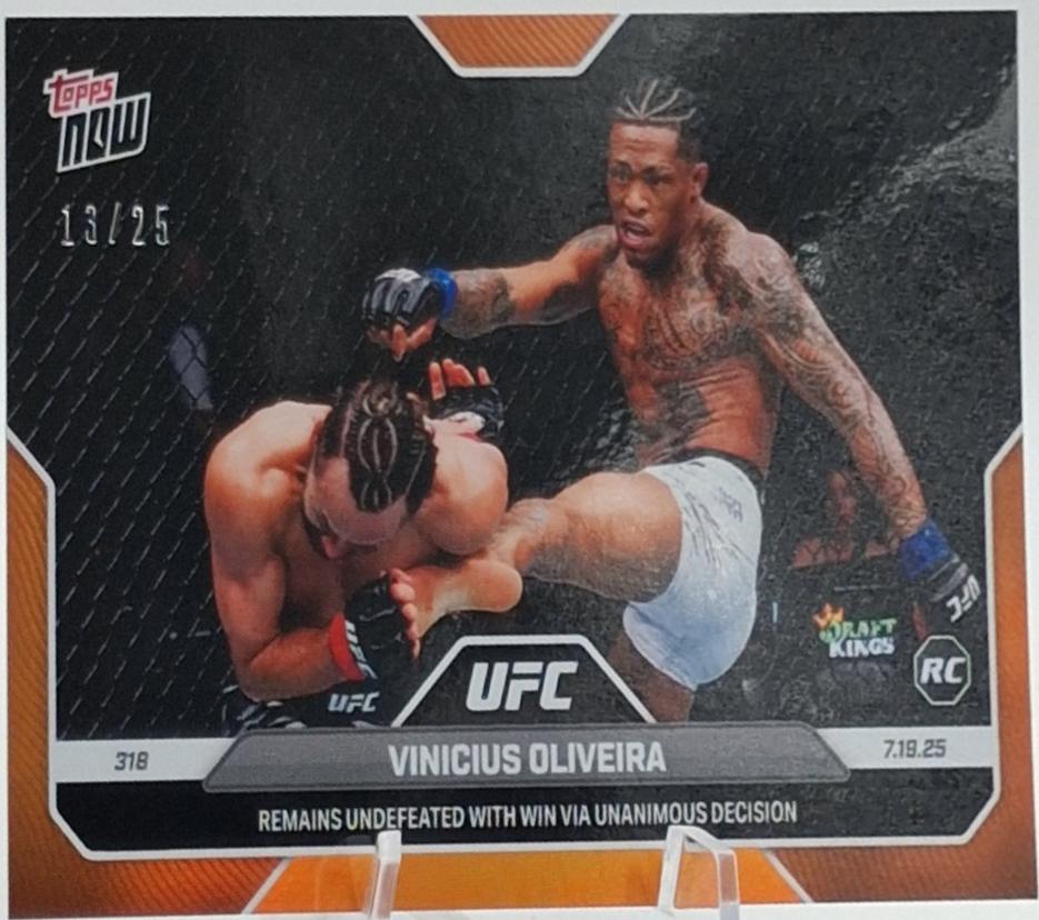 Vinicius Oliveira Topps Now UFC Base #22 Orange Foil