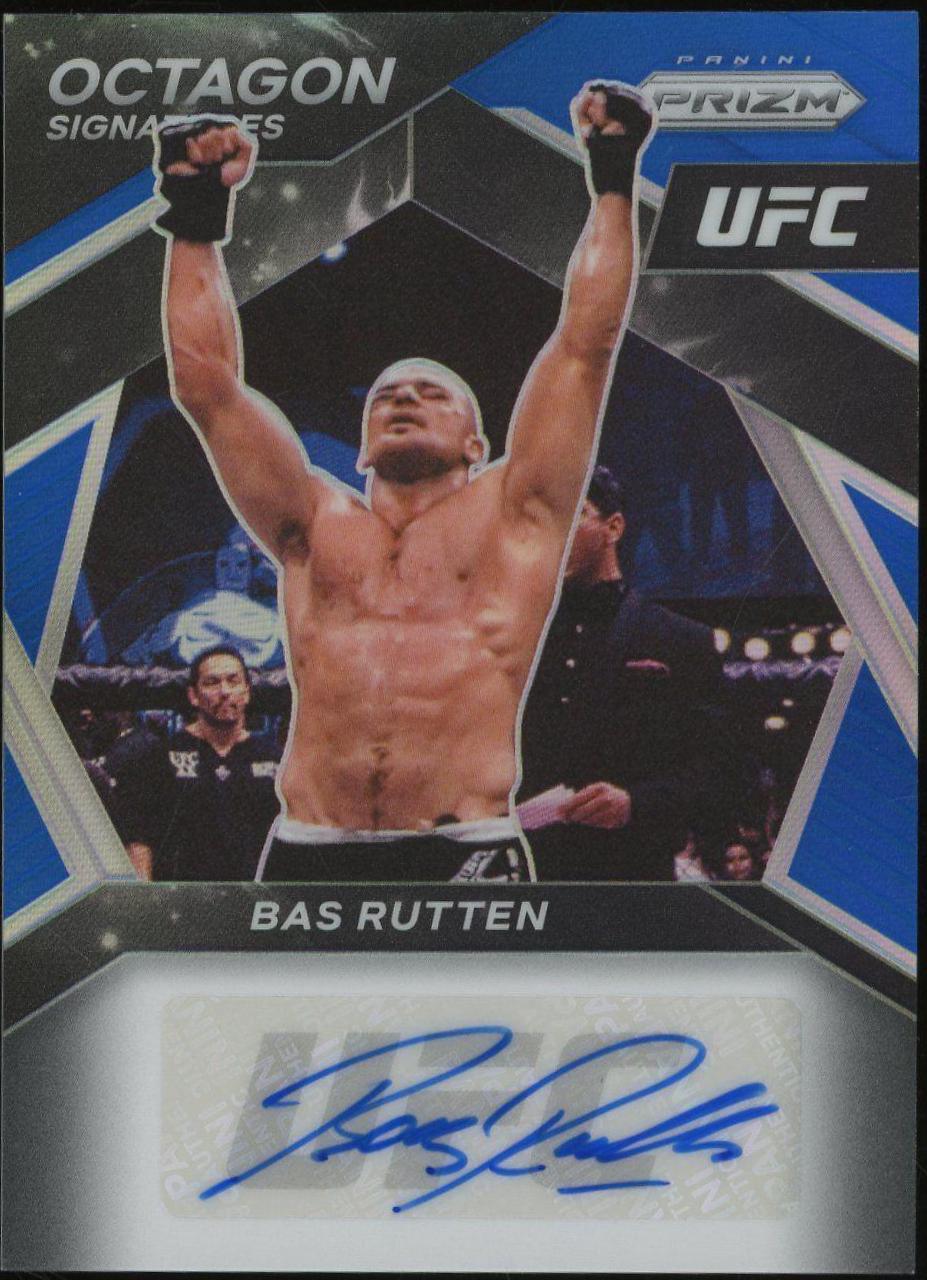 Bas Rutten 2021 Panini Prizm UFC Octagon Signatures #13 Blue