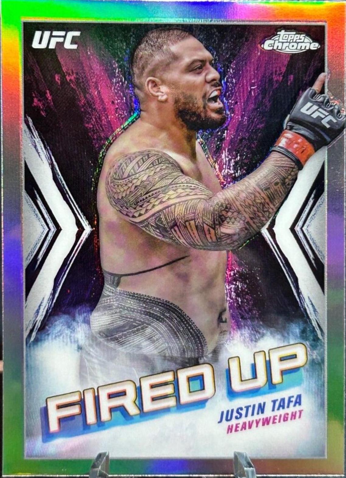 Justin Tafa 2024 Topps Chrome UFC Fired Up #FDP-11 Refractor