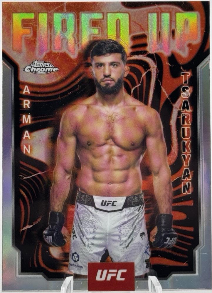 Arman Tsarukyan 2025 Topps Chrome UFC Fired Up #FUP-6 Refractor