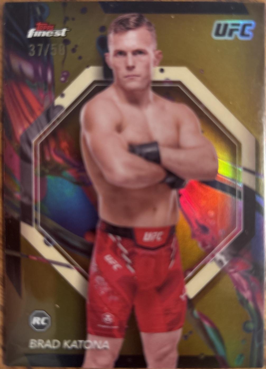 Brad Katona 2024 Topps Finest UFC Base Common #6 Gold Refractor