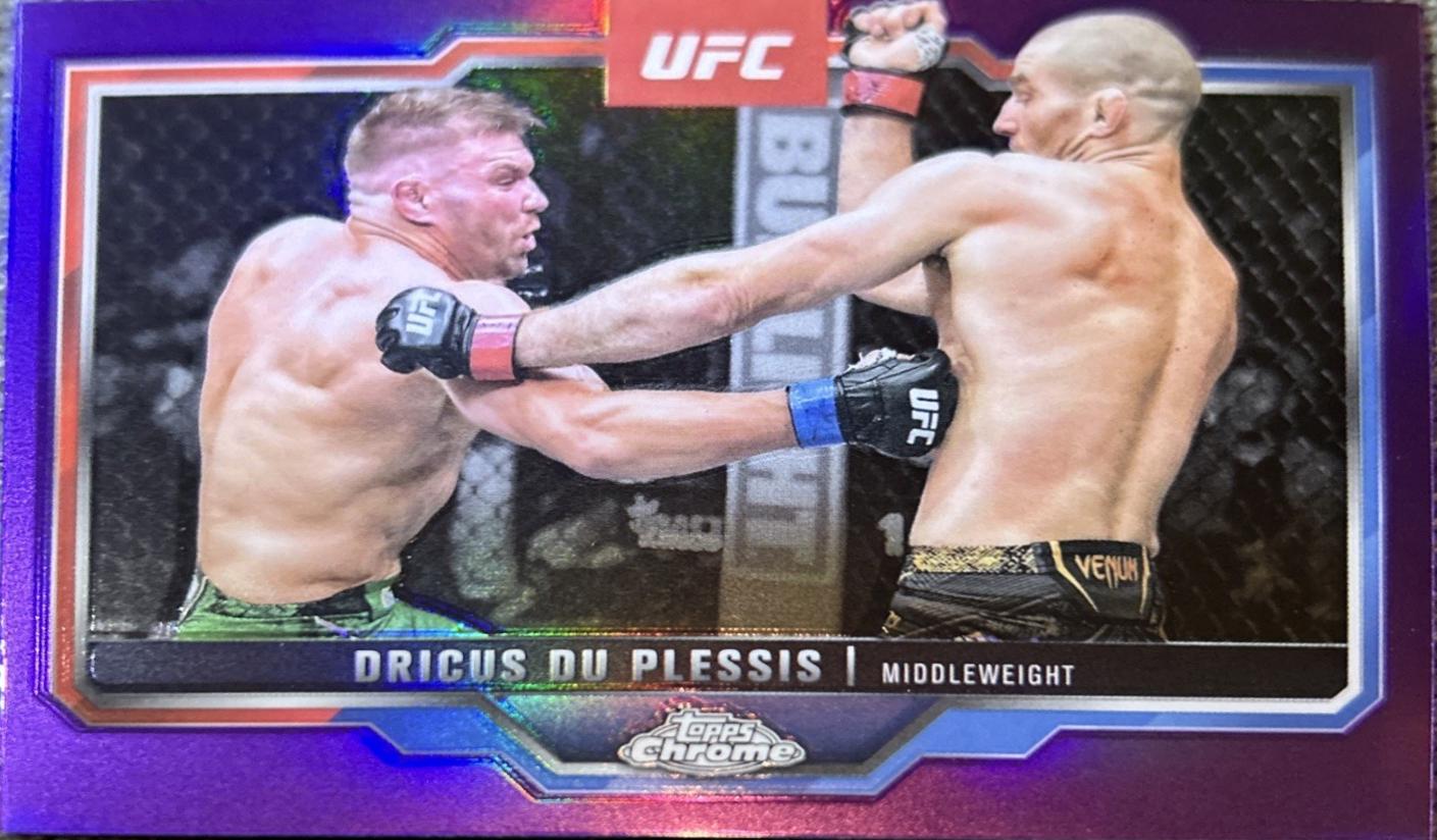 Dricus Du Plessis 2025 Topps Chrome UFC Base #137 Purple Refractor