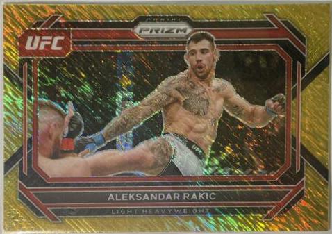 Aleksandar Rakic 2023 Panini Prizm UFC Base #16 Gold Shimmer