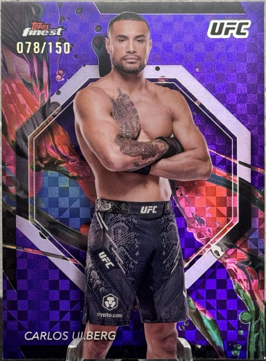 Carlos Ulberg 2024 Topps Finest UFC Base Common #18 Purple Checkerboard Refractor