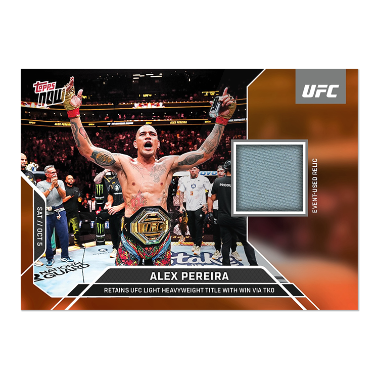 Alex Pereira Topps Now UFC Event-used Mat Relics #24 Orange