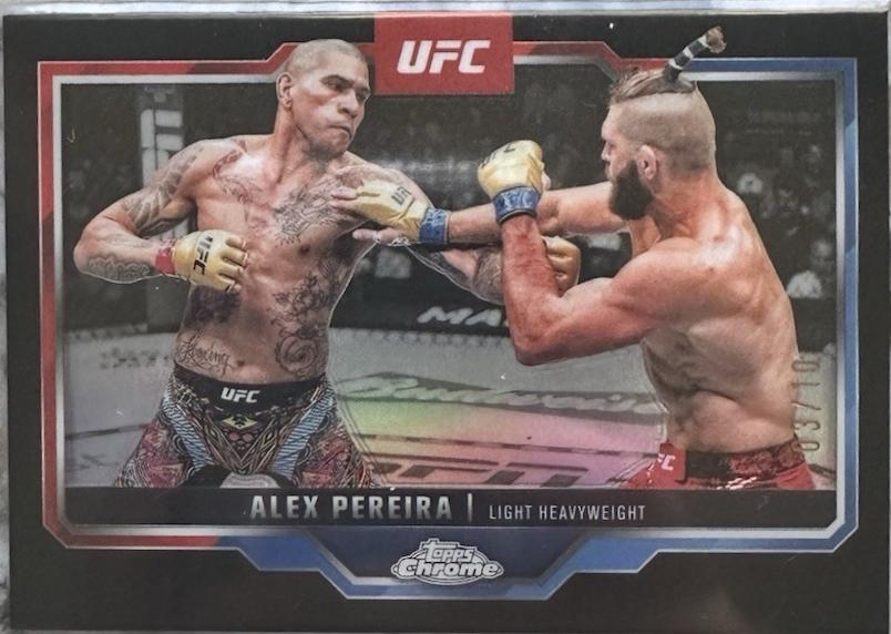 Alex Pereira 2025 Topps Chrome UFC Base #2 Black Refractor