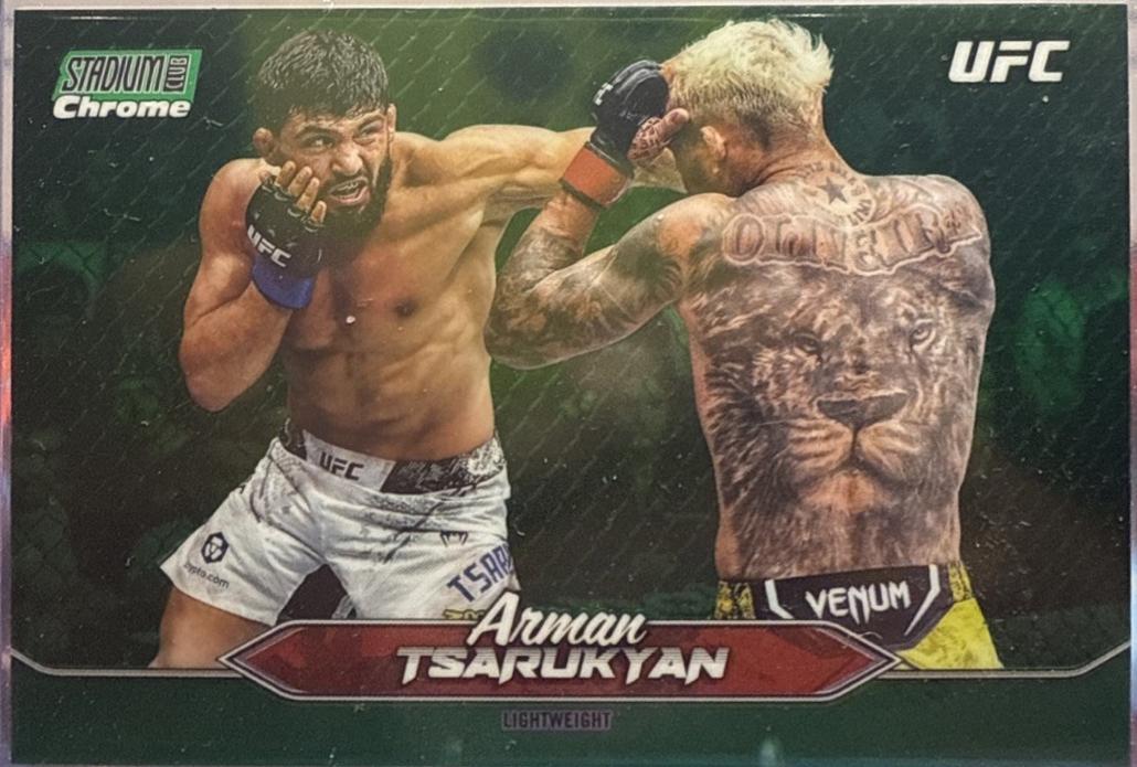 Arman Tsarukyan 2025 Topps Stadium Club UFC Base Chrome #C-154 Green Refractor