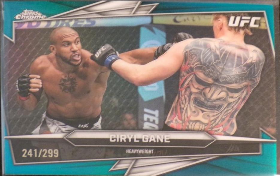 Ciryl Gane 2026 Topps Chrome UFC Base #18 Aqua Refractor
