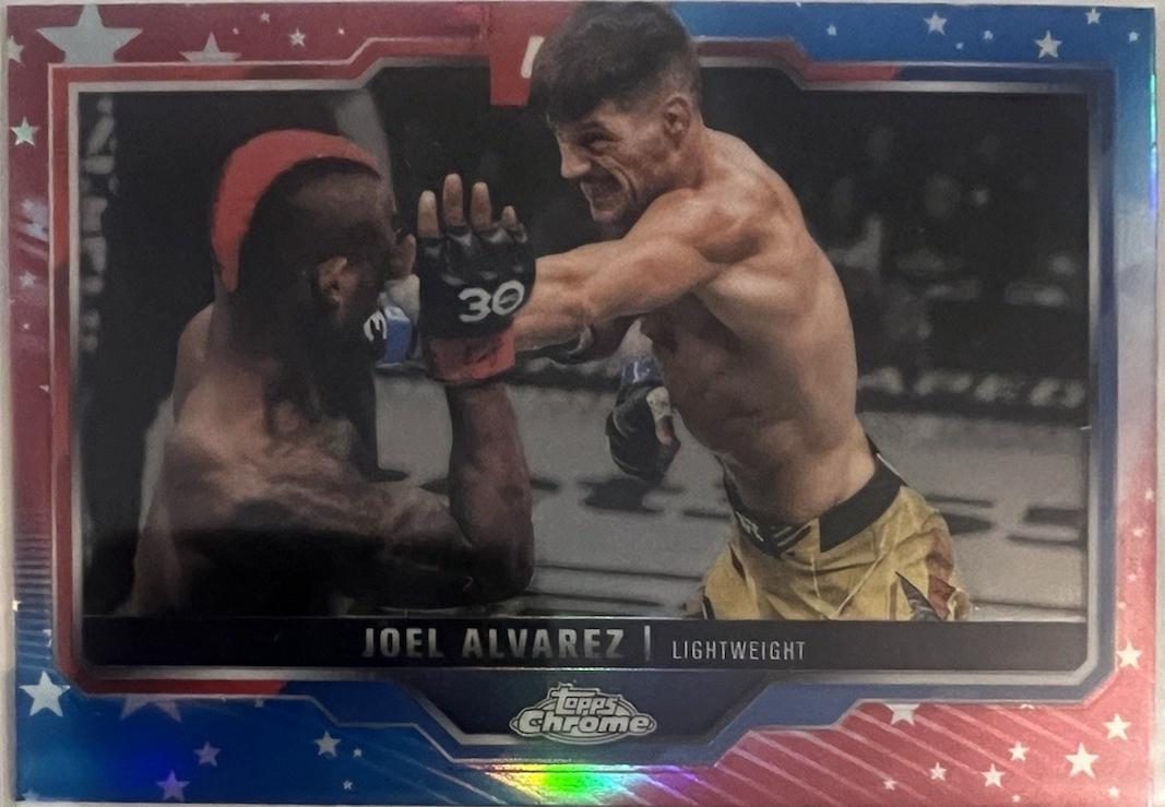 Joel Alvarez 2025 Topps Chrome UFC Base #65 Red & Blue Refractor