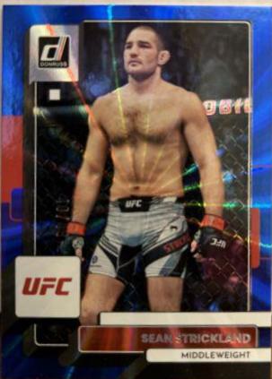Sean Strickland 2023 Panini Donruss UFC Base #69 Blue Laser