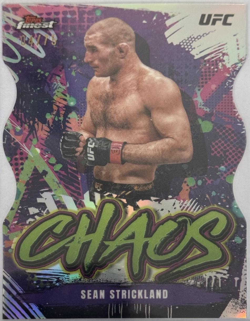 Sean Strickland 2024 Topps Finest UFC Chaos #CHA-11 Die-Cut Refractor