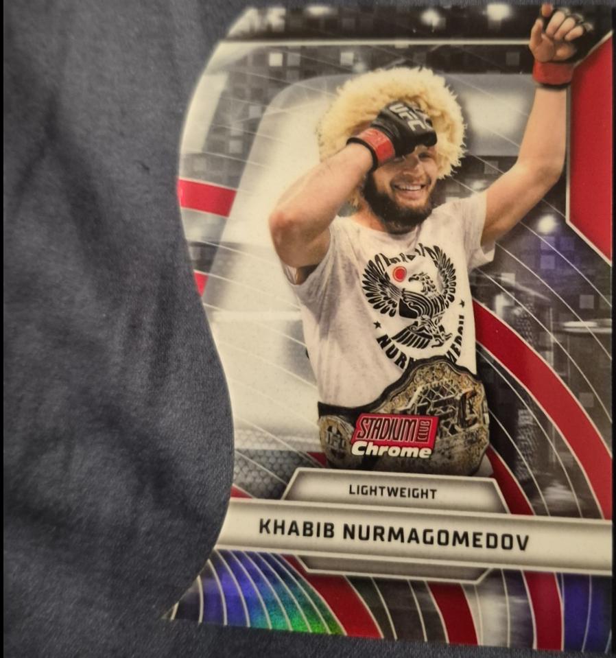 Khabib Nurmagomedov 2026 Topps Stadium Club UFC Triumvirates #TV-33 Black Refractor