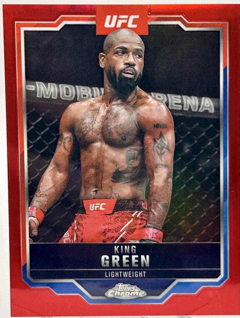 King Green 2025 Topps Chrome UFC Base #99 Red Refractor