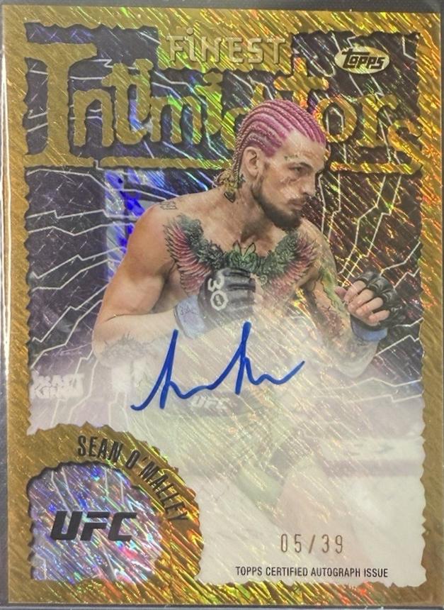 Sean O'Malley 2024 Topps Finest UFC Intimidators Autographs #IA-SOM Gold Shimmer Refractor