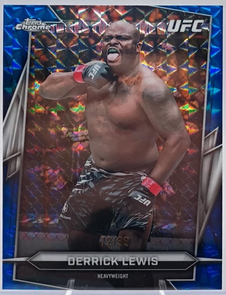 Derrick Lewis 2026 Topps Chrome UFC Base #82 Blue Geometric Refractor