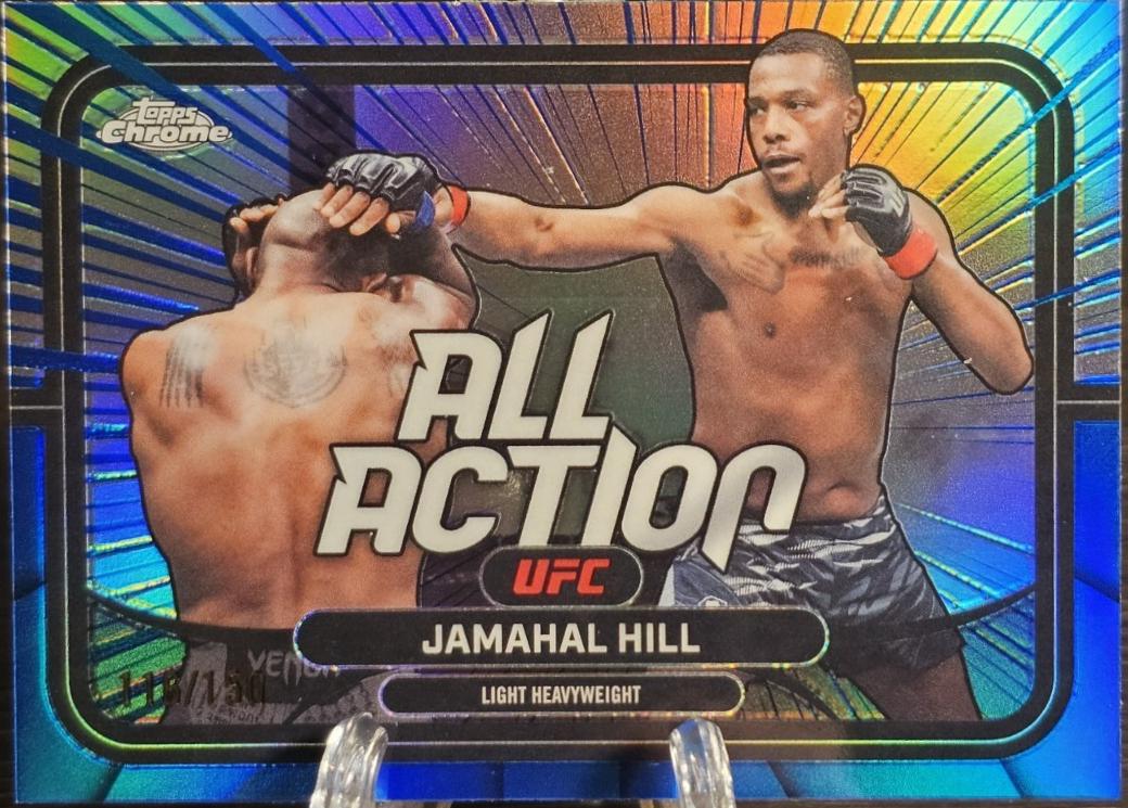 Jamahal Hill 2026 Topps Chrome UFC All-Action #AA-49 Blue Refractor