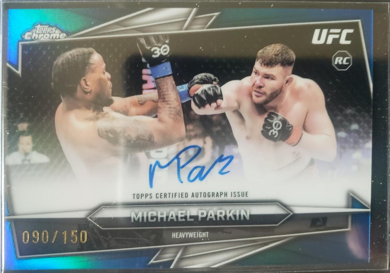 Michael Parkin 2026 Topps Chrome UFC Base Autographs #BAV-MP Blue Refractor