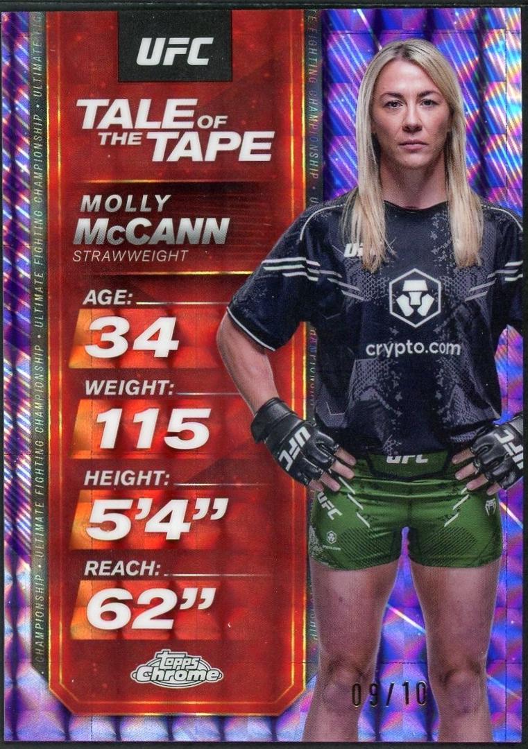Molly McCann 2025 Topps Chrome UFC Tale of the Tape #TTT-24 Geometric Purple Refractor