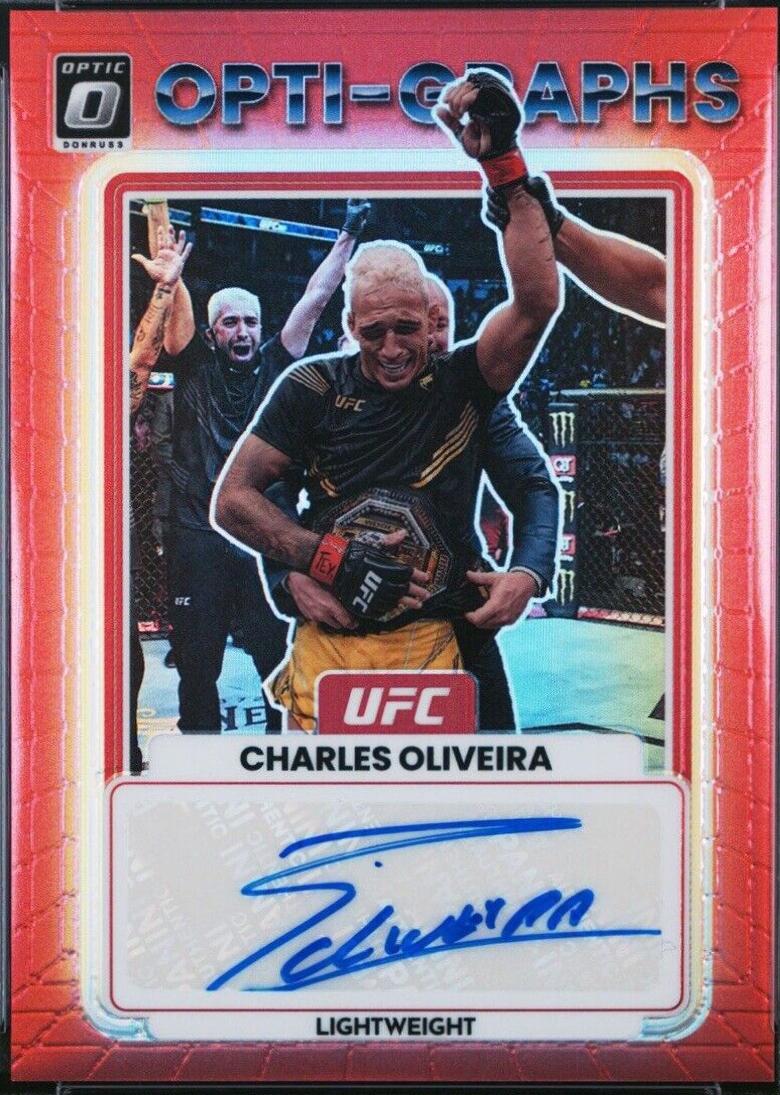 Charles Oliveira 2023 Panini Donruss Optic UFC Opti-Graphs #36 Red Autograph