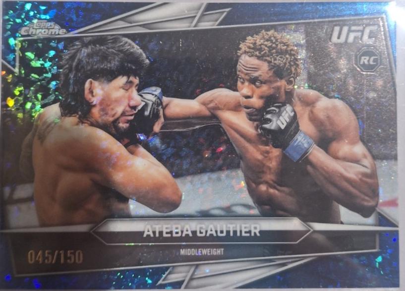 Ateba Gautier 2026 Topps Chrome UFC Base #7 Blue Mini Diamonds Refractor