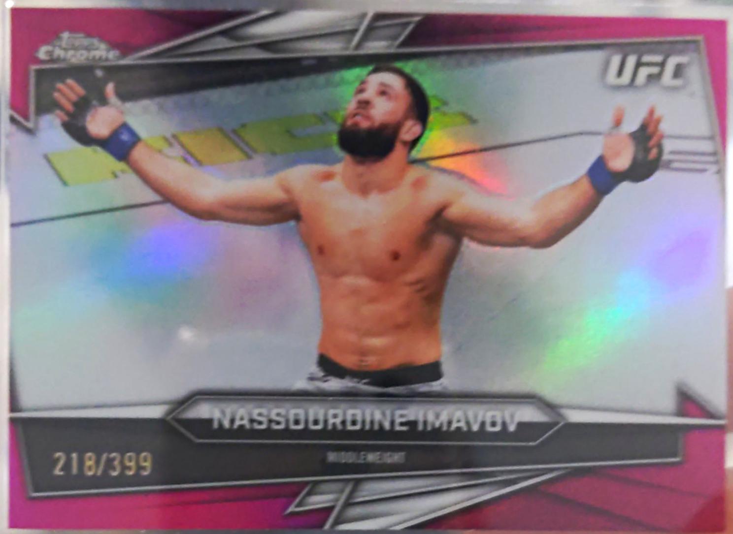 Nassourdine Imavov 2026 Topps Chrome UFC Base #131 Magenta Refractor