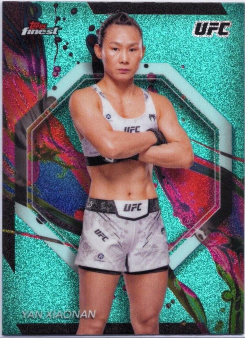 Yan Xiaonan 2024 Topps Finest UFC Base Common #9 Aqua Glitter Refractor