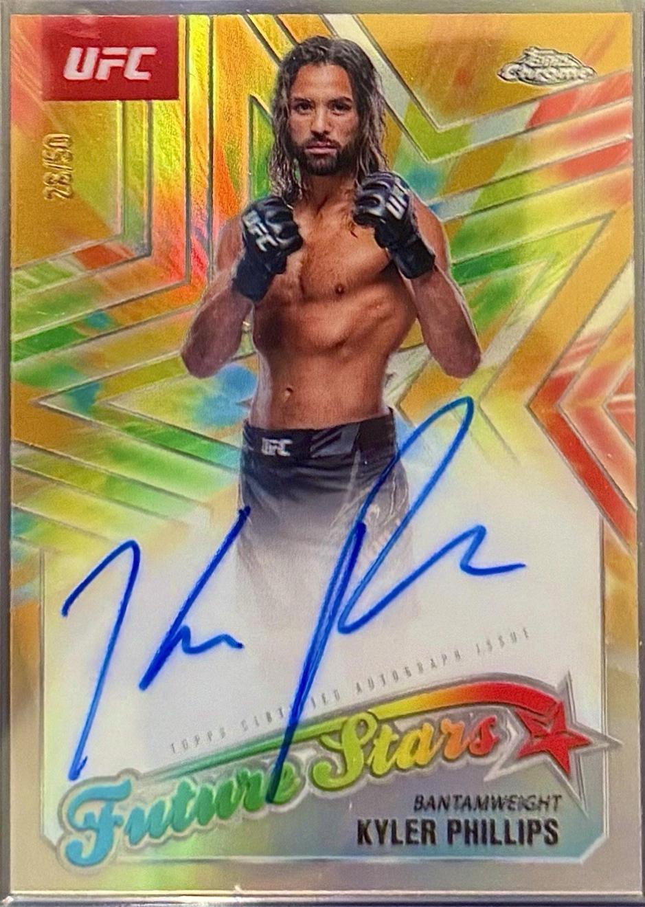 Kyler Phillips 2025 Topps Chrome UFC Future Stars Autographs #FSA-KP Gold Refractor
