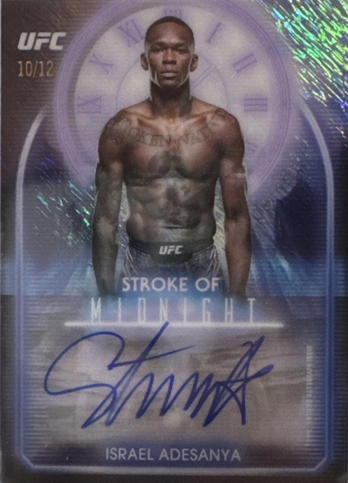 Israel Adesanya 2025 Topps Midnight UFC Stroke of Midnight Autographs #SMA-IA Midnight
