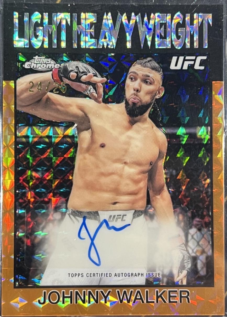 Johnny Walker 2026 Topps Chrome UFC 1986 Topps Signatures #86S-JW Orange Geometric Refractor