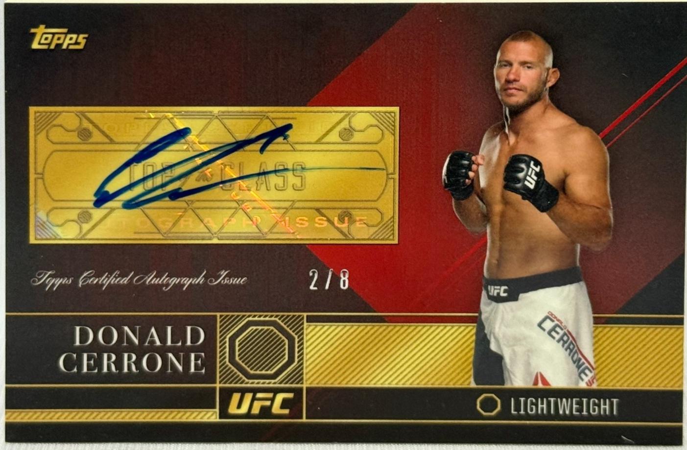 Donald Cerrone 2016 Topps UFC Top of the Class Top of the Class Autographs #TCA-DCE Red
