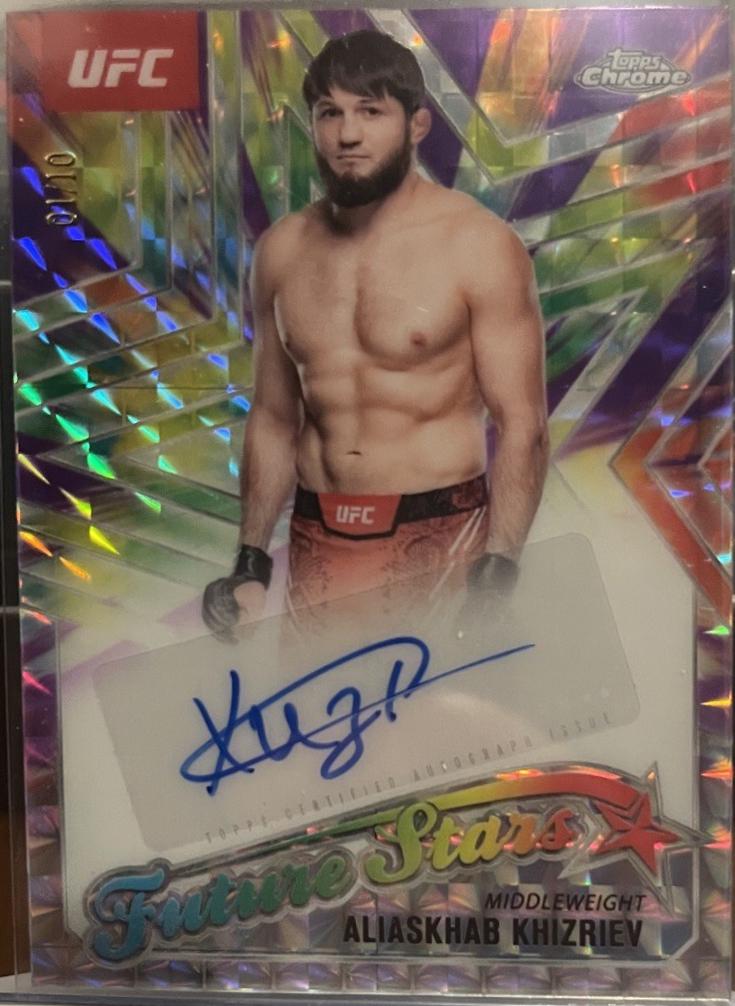 Aliaskhab Khizriev 2025 Topps Chrome UFC Future Stars Autographs #FSA-AK Geometric Purple Refractor