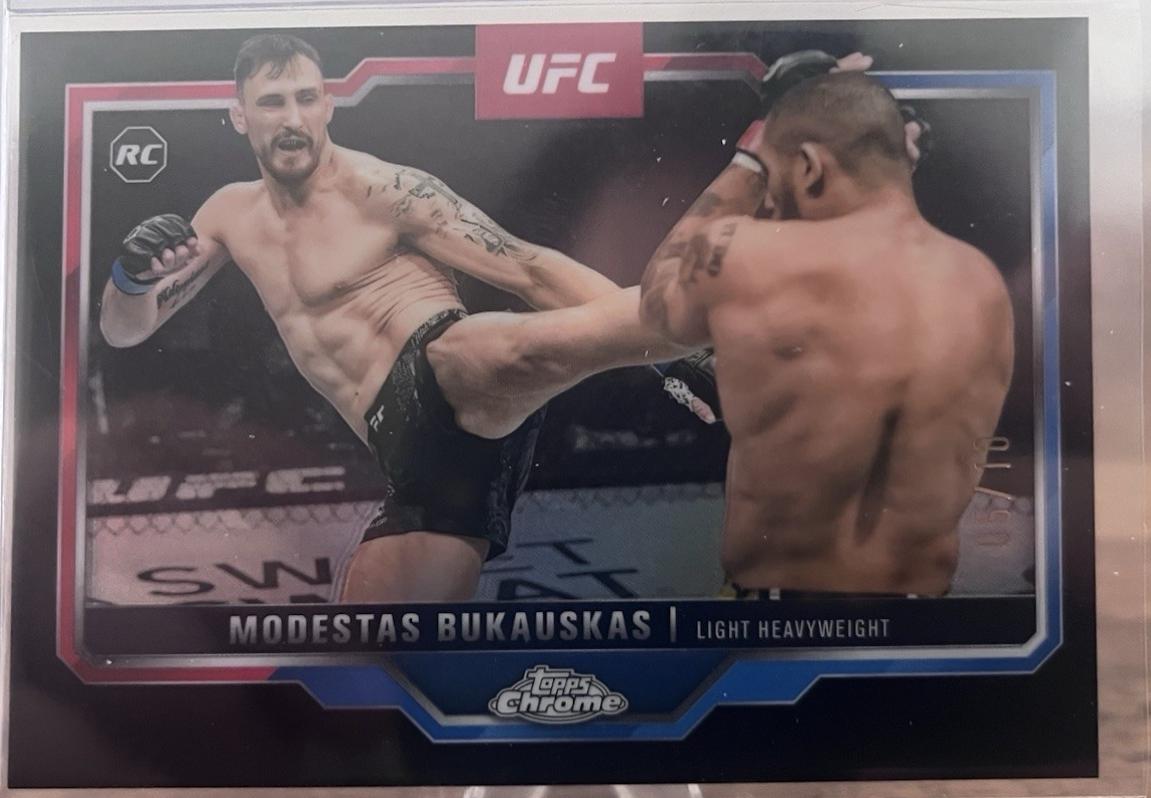 Modestas Bukauskas 2025 Topps Chrome UFC Base #8 Black Refractor
