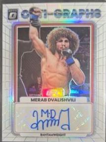 Merab Dvalishvili 2023 Panini Donruss Optic UFC Opti-Graphs #7 Green Autograph