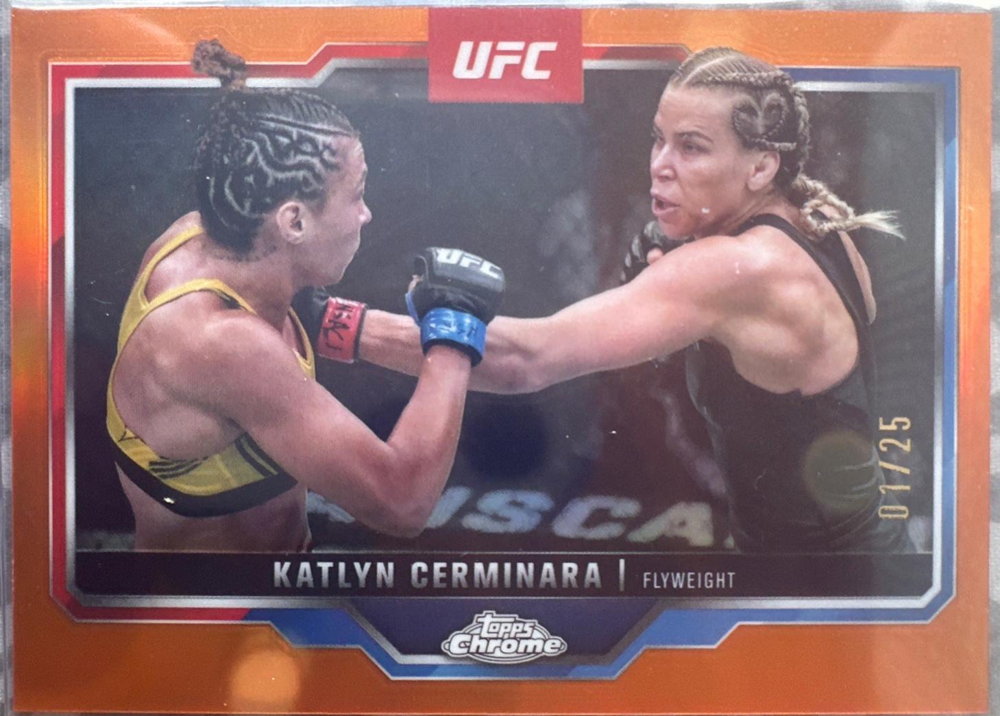 Katlyn Cerminara 2025 Topps Chrome Sapphire UFC Base Sapphire #114 Orange Sapphire