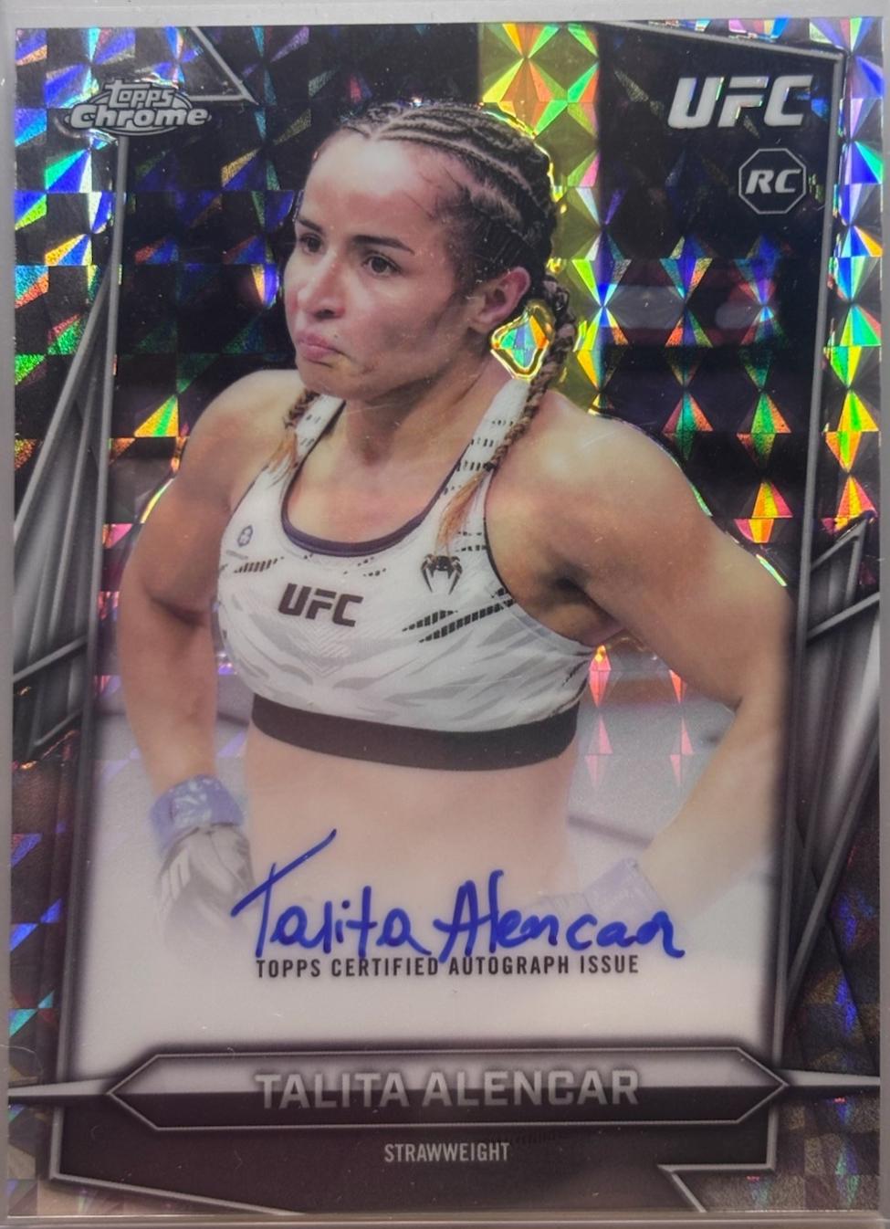 Talita Alencar 2026 Topps Chrome UFC Base Autographs #BAV-TA Black Geometric Refractor