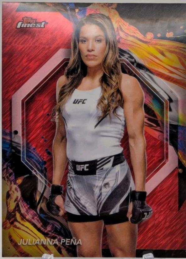 Julianna Peña 2024 Topps Finest UFC Base Uncommon #173 Red Shimmer Refractor