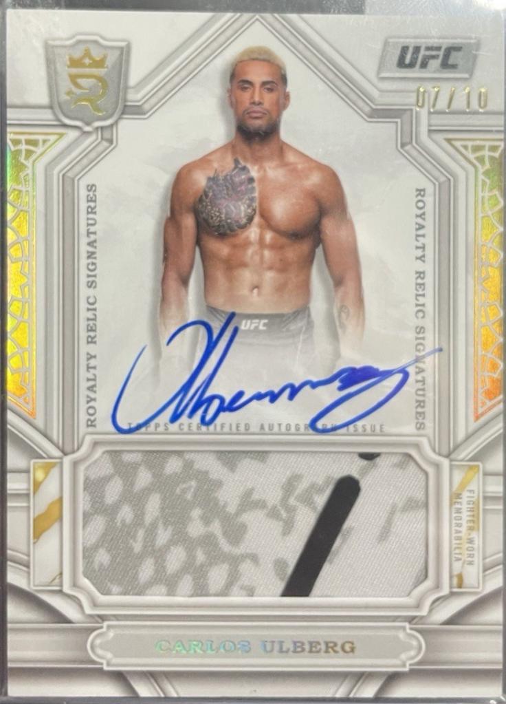 Carlos Ulberg 2024 Topps Royalty UFC Royalty Relic Signatures #RYS-CUG Gold
