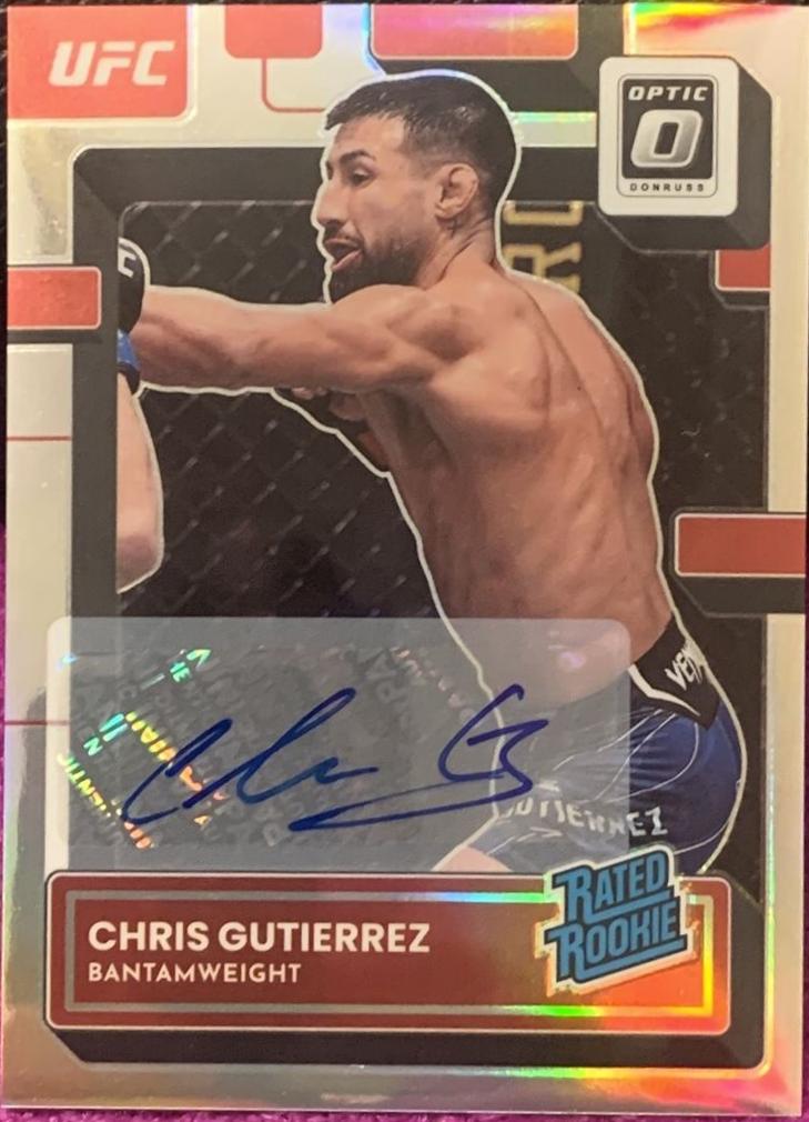 Chris Gutierrez 2023 Panini Donruss Optic UFC Base Rated Rookies Signatures #132 Holo