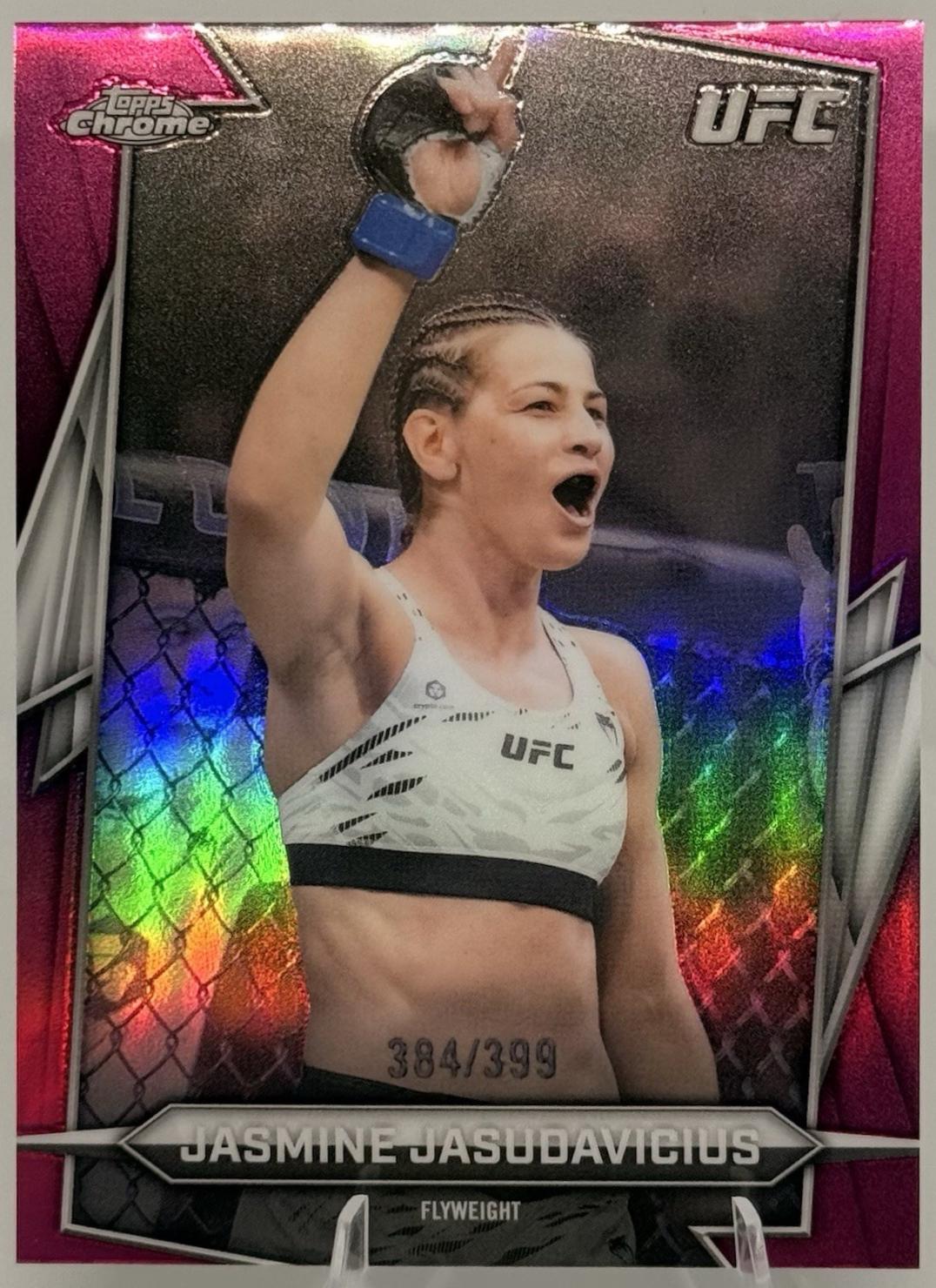 Jasmine Jasudavicius 2026 Topps Chrome UFC Base #79 Magenta Refractor