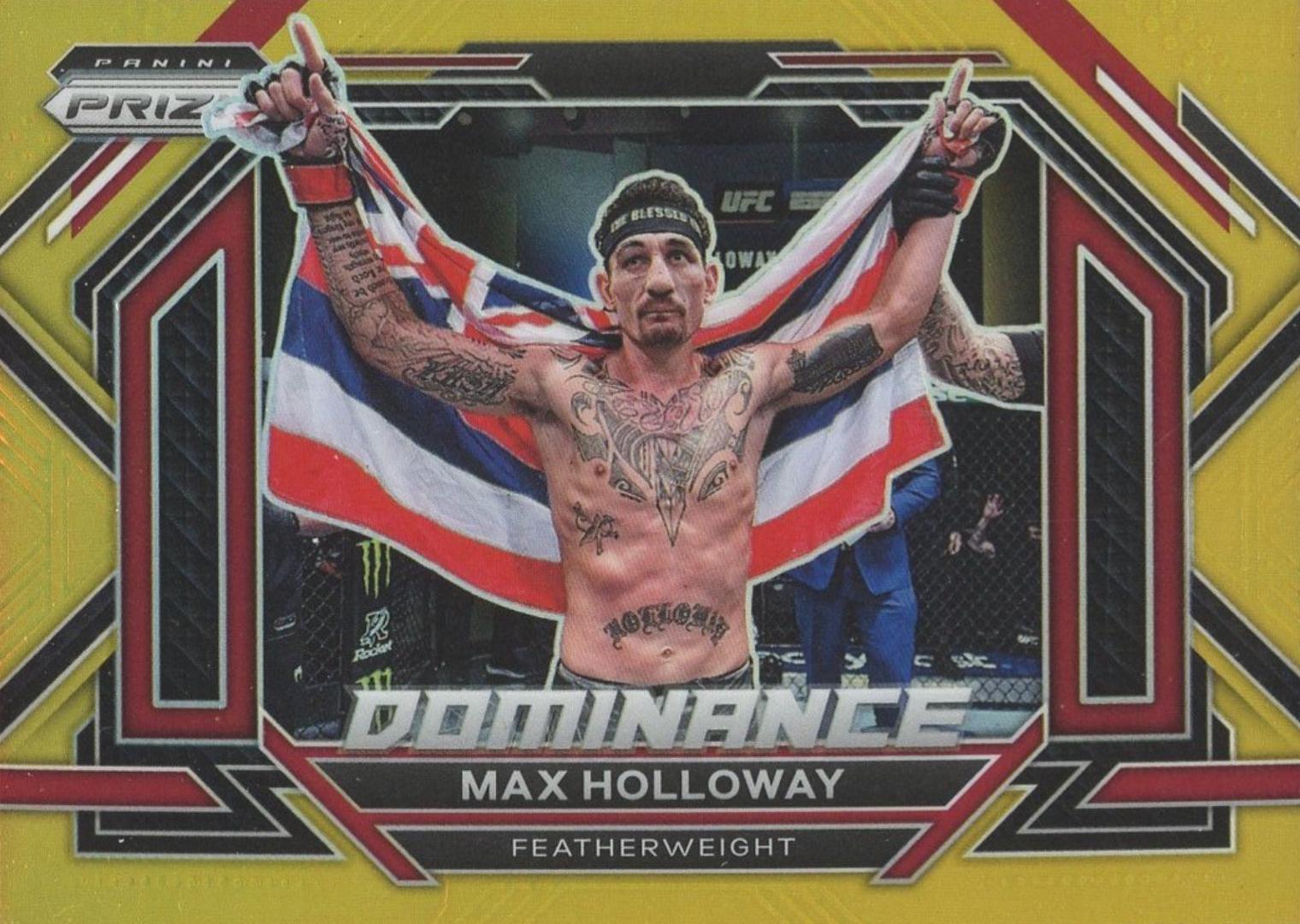 Max Holloway 2023 Panini Prizm UFC Dominance #4 Gold