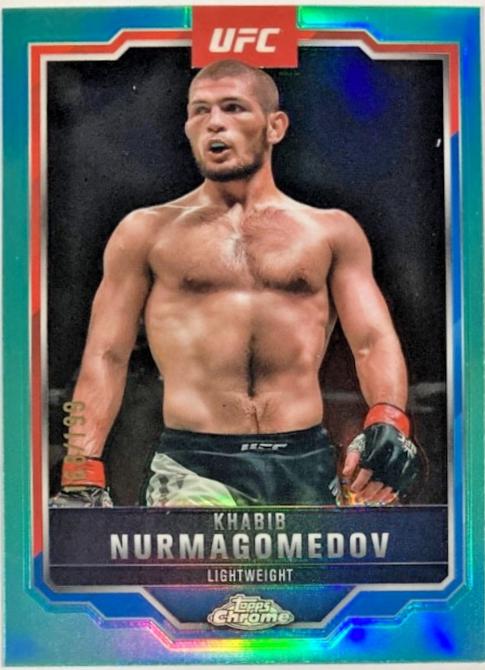 Khabib Nurmagomedov 2025 Topps Chrome UFC Base #36 Aqua Refractor