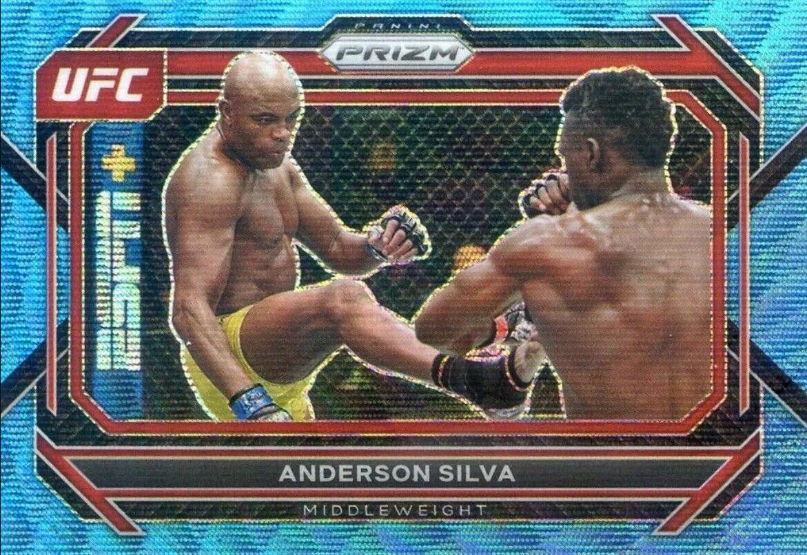 Anderson Silva 2023 Panini Prizm UFC Base #76 Blue Wave